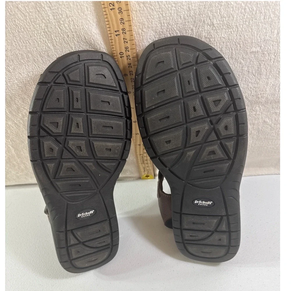 Dr Scholls Gaston Mens Brown Leather Fisherman Sandals Memory Foam‎ 11M